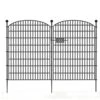No Dig Decorative Garden Fence 5 Panels With Gate, 40 In. (H) X 11.8 Ft. (L) Metal Animal Barrier Ground Stakes Fencing