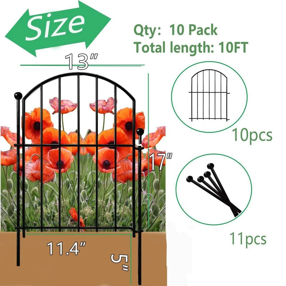 Garden Fencing 10 Pack, 17in X 10. 8ft Rustproof Aluminum No Dig Fence Animal Barrier For Dog 5 Garden Fencing 10 Pack, 17in X 10. 8ft Rustproof Aluminum No Dig Fence Animal Barrier For Dog - Image 3