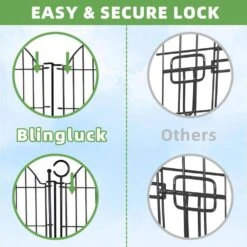 Iron Garden Fencing 5 Panels-24 In. (H) X 10 Ft. (L) With Lock Rustproof Metal Wire Rabbit Dog Garden Border Fencing -Dewalt Tools Shop black fawey tred inc garden fencing avzs9yf2 4f 1000