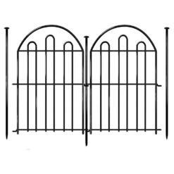 Decorative Garden Fence 26 In. X 28 Ft. Arched No Dig Rustproof Metal Ground Stake Border Fencing Panel 26 Pack