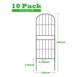 Garden Fencing 10 Pack, 36in (H) X 10. 8ft (L) Rustproof Metal Wire Panel Border -Dewalt Tools Shop black fawey tred inc garden fencing dax7vile 4f 1000