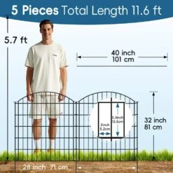 32 In. H X 28 In. W Metal Garden Fence, 5 Panels Rustproof No Dig Animal Barrier Fencing -Dewalt Tools Shop black fawey tred inc garden fencing ny250fc 13 4f 1000