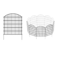 32 In. H X 28 In. W Metal Garden Fence, 5 Panels Rustproof No Dig Animal Barrier Fencing