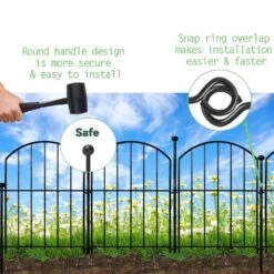 18 Pack Arched Flower Bed Edging Ornamental Wire Border Panel Fencing, 17 In. H Rustproof Metal Decorative Garden Fence -Dewalt Tools Shop black fawey tred inc garden fencing ny250fc 15 1f 1000
