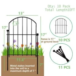 18 Pack Arched Flower Bed Edging Ornamental Wire Border Panel Fencing, 17 In. H Rustproof Metal Decorative Garden Fence -Dewalt Tools Shop black fawey tred inc garden fencing ny250fc 15 4f 1000