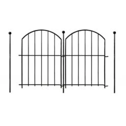 18 Pack Arched Flower Bed Edging Ornamental Wire Border Panel Fencing, 17 In. H Rustproof Metal Decorative Garden Fence