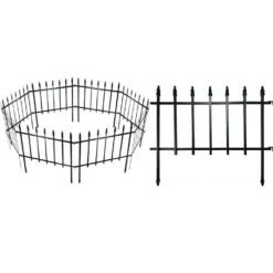 18 In. Decorative Metal Garden Fence 5 Pack, Animal Barrier For Dog Pet, Border Garden Fencing