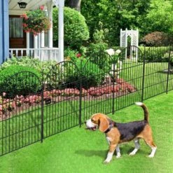 Garden Fence Animal Barrier With Gate 32 In. (H) X 17. 5 Ft. (L) 8 Panels Rustproof Metal Wire Tall Fencing Border -Dewalt Tools Shop black fawey tred inc garden fencing ny250fc 18 31 1000