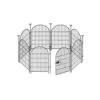 Garden Fence Animal Barrier With Gate 32 In. (H) X 17. 5 Ft. (L) 8 Panels Rustproof Metal Wire Tall Fencing Border