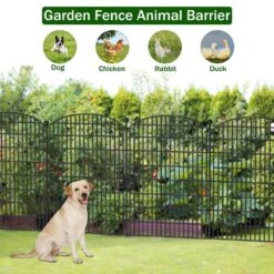 43.78 In 10 Panels No Dig Decorative Garden Fence, Rustproof Metal Animal Barrier Ground Stakes Fencing -Dewalt Tools Shop black fawey tred inc garden fencing ny250fc 2 1f 1000