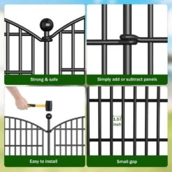 43.78 In 10 Panels No Dig Decorative Garden Fence, Rustproof Metal Animal Barrier Ground Stakes Fencing -Dewalt Tools Shop black fawey tred inc garden fencing ny250fc 2 44 1000
