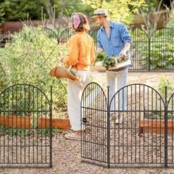 32 In. Rustproof Metal Wire Tall Fencing Border, 16 Panels Garden Fence Animal Barrier With Gate -Dewalt Tools Shop black fawey tred inc garden fencing ny250fc 5 44 1000