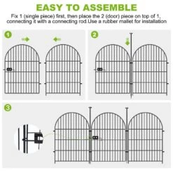 32 In. Rustproof Metal Wire Tall Fencing Border, 16 Panels Garden Fence Animal Barrier With Gate -Dewalt Tools Shop black fawey tred inc garden fencing ny250fc 5 4f 1000
