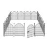 32 In. Rustproof Metal Wire Tall Fencing Border, 16 Panels Garden Fence Animal Barrier With Gate -Dewalt Tools Shop black fawey tred inc garden fencing ny250fc 5 64 1000