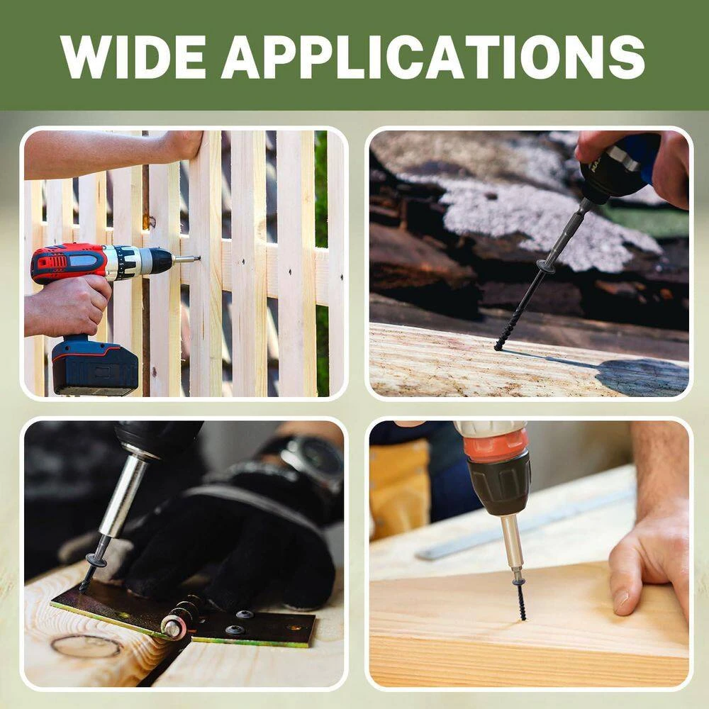 3 In. Black Heavy Duty Rust Resistant Metal Posts Screws For Fencing Wood Lag (50-Pack) 8 3 In. Black Heavy Duty Rust Resistant Metal Posts Screws For Fencing Wood Lag (50-Pack) - Image 6