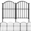 1.4 Ft. X 10 Ft. Metal Fence Arched Top Animal Barrier, Wire Border Panel Fencing For Yard Patio Outdoor Decor, Black -Dewalt Tools Shop black garden fencing 5k1h6w4e 64 1000