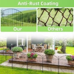 2 Ft. X 20 Ft. Metal Fence Arched Top Animal Barrier Wire Border Panel Fencing For Yard Patio Outdoor Decor, Black -Dewalt Tools Shop black garden fencing 8g2e3a7v 66 1000
