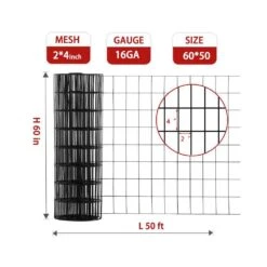 60 In. X 600 In. 16 Gauge Black Vinyl Coated Hardware Cloth Garden Fence Wire Mesh Fence Plant Fencing -Dewalt Tools Shop black garden fencing fence p277566 c fa 1000