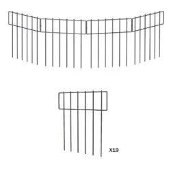 17 In. H X 13 In. L Barrier Fence, Decorative Garden Fencing, Rustproof Metal Wire Garden Fence, T Shaped (19-Pack)