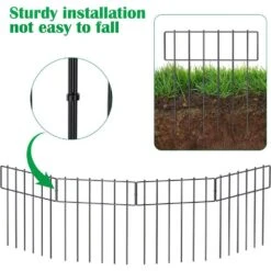 17 In. H X 10 Ft. L Barrier Fence, Decorative Garden Fencing, Rustproof Metal Wire Garden Fence, T Shaped (10-Pack) -Dewalt Tools Shop black garden fencing lt k145 1f 1000
