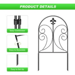 Decorative Garden Fence 10-Pack, 24 In. H X 10 Ft. L, Rustproof Metal Fencing, Arched -Dewalt Tools Shop black garden fencing lt k201 cn 4f 1000
