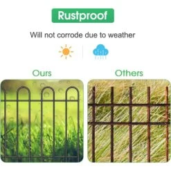 Decorative Metal Garden Fence, 16.5 In. No Dig Animal Barrier Border Fencing (10-Pack) -Dewalt Tools Shop black garden fencing lt k300 44 1000