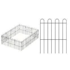 Decorative Metal Garden Fence, 16.5 In. No Dig Animal Barrier Border Fencing (10-Pack)