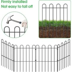 Decorative Metal Garden Fence, 16.5 In. No Dig Animal Barrier Border Fencing (10-Pack) -Dewalt Tools Shop black garden fencing lt k300 76 1000