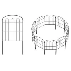 24 In. H X 10 Ft. L Total Coated Metal Rustproof Decorative Garden Fence Panels No Dig Fencing (10-Pack)