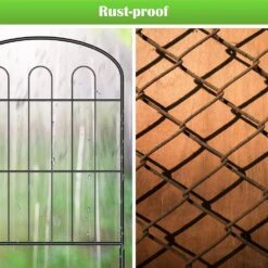 24 In. H X 10 Ft. L Total Coated Metal Rustproof Decorative Garden Fence Panels No Dig Fencing (10-Pack) -Dewalt Tools Shop black garden fencing lt k314 sj 76 1000