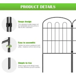 24 In. H X 10 Ft. L Total Coated Metal Rustproof Decorative Garden Fence Panels No Dig Fencing (28-Pack) -Dewalt Tools Shop black garden fencing lt k316 sj 1f 1000