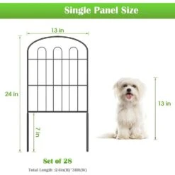 24 In. H X 10 Ft. L Total Coated Metal Rustproof Decorative Garden Fence Panels No Dig Fencing (28-Pack) -Dewalt Tools Shop black garden fencing lt k316 sj c3 1000