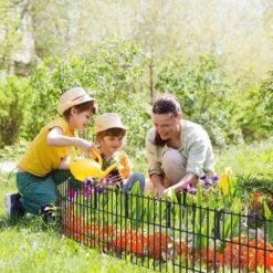 Black Metal Decorative Garden Fence, No Dig Animal Barrier Border Fencing Panel (10-Pack) -Dewalt Tools Shop black garden fencing lt k317 sj 44 1000