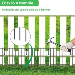 Black Metal Decorative Garden Fence, No Dig Animal Barrier Border Fencing Panel (25-Pack) -Dewalt Tools Shop black garden fencing lt k319 sj 1f 1000