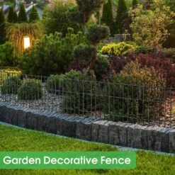 Black Metal Decorative Garden Fence, No Dig Animal Barrier Border Fencing Panel (25-Pack) -Dewalt Tools Shop black garden fencing lt k319 sj 76 1000