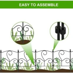 Decorative 16.5 In. H X 10.5 Ft. L Metal Garden Fence Panels No Dig Fencing, Animal Barrier Boarder Rustproof (10-Pack) -Dewalt Tools Shop black garden fencing lt k334 sj 1f 1000