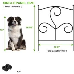 Decorative 16.5 In. H X 10.5 Ft. L Metal Garden Fence Panels No Dig Fencing, Animal Barrier Boarder Rustproof (10-Pack) -Dewalt Tools Shop black garden fencing lt k334 sj c3 1000