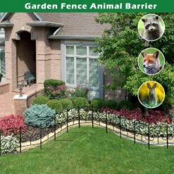 Decorative 16.5 In. H X 10.5 Ft. L Metal Garden Fence Panels No Dig Fencing, Animal Barrier Boarder Rustproof (25-Pack) -Dewalt Tools Shop black garden fencing lt k335 sj 1f 1000