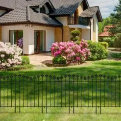 Total 21 Ft. L X 24 In. H, Rustproof Black Metal Fencing, Animal Barrier Border, Decorative Garden Fence (20-Pack) -Dewalt Tools Shop black garden fencing lt k337 sj 1f 1000