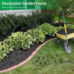 Decorative 38 In. (H) X 16 Ft. (L) Metal Garden Fence Panels No Dig Fencing, Total Coated Rustproof (15-Pack) -Dewalt Tools Shop black garden fencing lt k339 sj 1f 1000