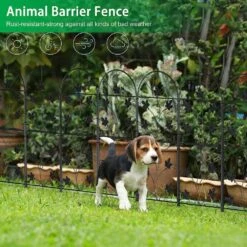 Decorative 38 In. (H) X 16 Ft. (L) Metal Garden Fence Panels No Dig Fencing, Total Coated Rustproof (15-Pack) -Dewalt Tools Shop black garden fencing lt k339 sj 44 1000