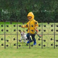 Decorative 38 In. (H) X 16 Ft. (L) Metal Garden Fence Panels No Dig Fencing, Total Coated Rustproof (15-Pack) -Dewalt Tools Shop black garden fencing lt k339 sj fa 1000