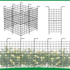 12 In. Outdoor Metal Rust Proof Landscape Fencing 8-Panels Garden Fence (16-Piece) -Dewalt Tools Shop black garden fencing lt k69 fa 1000