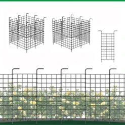 32-Piece (16-Panels) Garden Fence Outdoor Metal Rust Proof Landscape Fencing 12 In. (H) -Dewalt Tools Shop black garden fencing lt k70 fa 1000