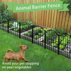 21in. X 10ft. Rustproof Metal No Dig Fence Animal Barrier,Flower Bed Edging Ornamental Wire Border Panel Fencing,10pack -Dewalt Tools Shop black garden fencing ogsa05 1023 1f 1000