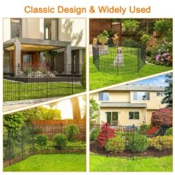 32 In. X 23.6 Ft. No Dig Rustproof Metal Wire Panel Border Animal Barrier Fencing Patio Temporary Ground Stakes, 10-Pack -Dewalt Tools Shop black garden fencing ogsa05 1024 1f 1000