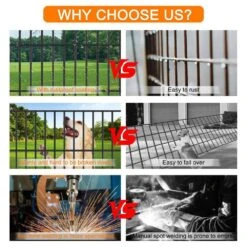 32 In. X 23.6 Ft. No Dig Rustproof Metal Wire Panel Border Animal Barrier Fencing Patio Temporary Ground Stakes, 10-Pack -Dewalt Tools Shop black garden fencing ogsa05 1024 44 1000