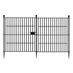 32 In. X 23.6 Ft. No Dig Rustproof Metal Wire Panel Border Animal Barrier Fencing Patio Temporary Ground Stakes, 10-Pack
