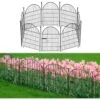 32 In. Metal Outdoor Decorative Garden Fencing Barrier With Gate (No Dig Fence) In Black (8 Panels) -Dewalt Tools Shop black garden fencing ogsa10006 64 1000