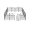 27 In. L X 32 In. H 16-Panels Metal Garden Fence Animal Barrier With Gate, Rustproof Wire Tall Fencing Border In Black